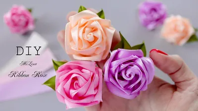 Изумительные картинки роз из атласных лент