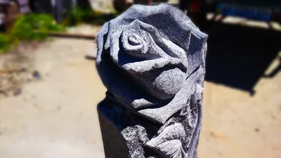 Уникальное изображение розы из гранита, можно скачать в jpg