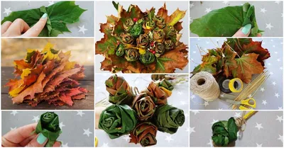 Удивительные розы из кленовых листьев в разных форматах