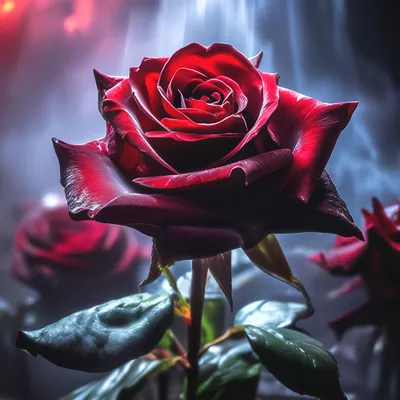 Интерактивная фотография темно красных роз