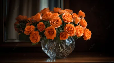 Изображение роз в вазе на столе – выбирайте размер