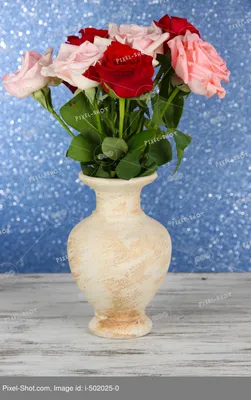 Фото роз в вазе – размер выбрать