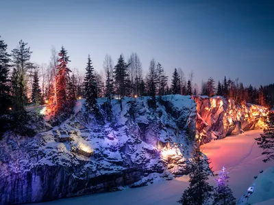 Рускеала зимой: Великолепные моменты на фотографиях