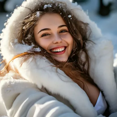 Русские девушки под снегопадом: выберите размер и формат фото
