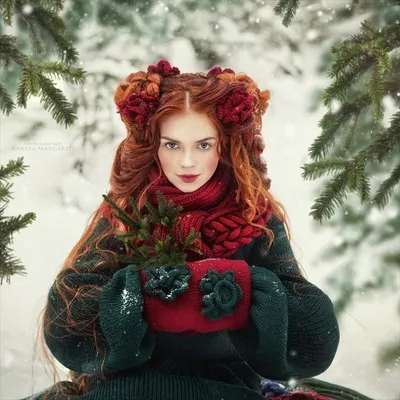 Рыжие девушки на фоне снежных пейзажей: WebP формат для эстетов