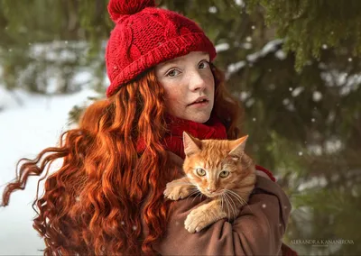 Зимние радости с рыжими красавицами: Разные размеры изображений