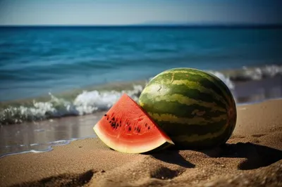 Фото с арбузом на пляже: красивые картинки в хорошем качестве