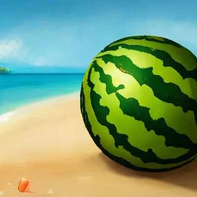 Арбуз на пляже - символ лета