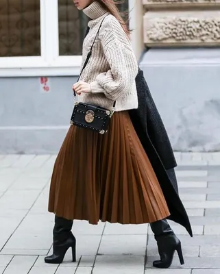 С чем носить длинную юбку зимой: стильные варианты на фото