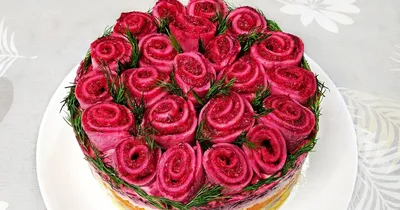 Фото салата розы из блинов в высоком разрешении