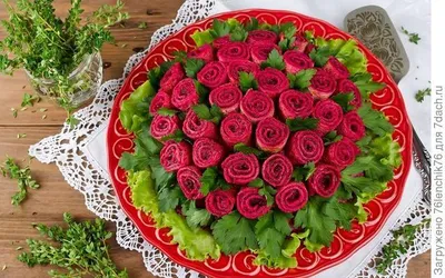Салат розы из блинов: фото в формате png