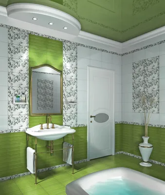 Фото салатовой плитки для ванной: вдохновение для дизайна