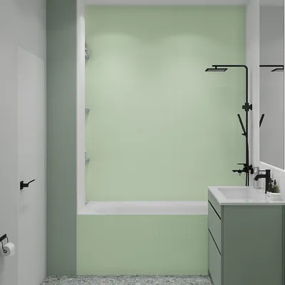 Освежите свою ванную комнату с салатовой плиткой: фото примеры
