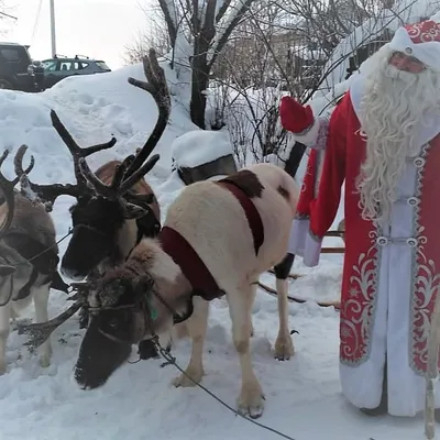 Ретро фото Деда Мороза в костюме красного цвета