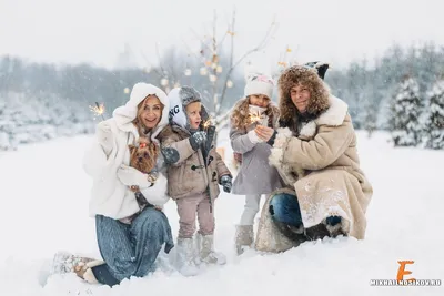Семейное зимой фотографии