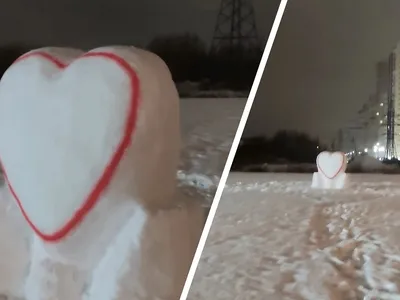 Снежная красота: Фотография снежного сердца
