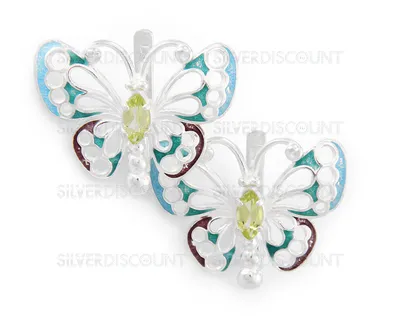 Серьги бабочки для стильных модниц - прекрасная фотография сохраненная в JPG