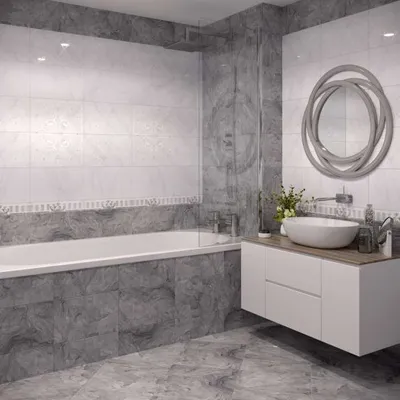 Новое изображение серого кафеля в ванной: скачать в формате JPG