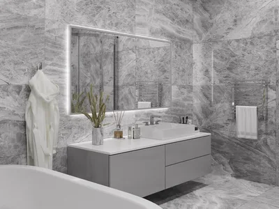 Ванная комната с серым кафелем: фото, вдохновляющие на творчество