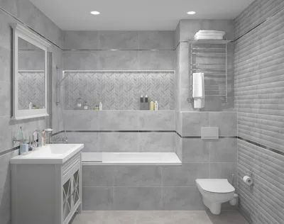 Новое изображение серого кафеля в ванной: скачать в формате JPG
