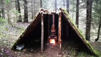 Шалаш в лесу: уютное убежище среди деревьев (фото)