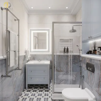 Шикарная ванная комната с мраморным интерьером