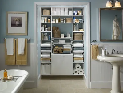 Ванная комната с функциональными шкафчиками: фото и идеи
