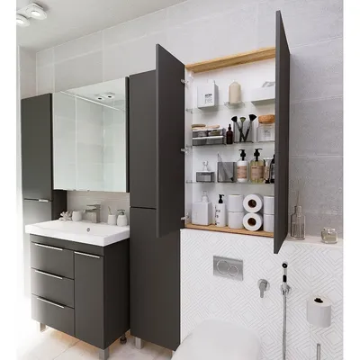 7) Фото шкафчики для ванной комнаты: новые и стильные
