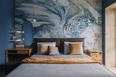 Спальня в синих тонах: Изысканные изображения для бесплатного скачивания