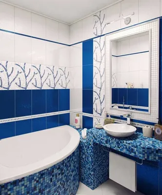 Фото синего кафеля в ванной комнате: варианты для выбора