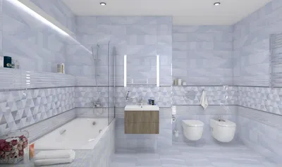 Синий кафель в ванной: красота и стиль в одном фото