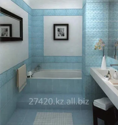 Вдохновение для ванной комнаты: синий кафель в фокусе