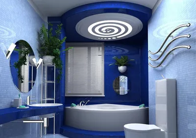 Новое фото синего кафеля в ванной