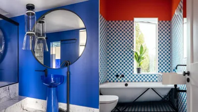 Ванная комната с синим кафелем: гармония цвета и стиля