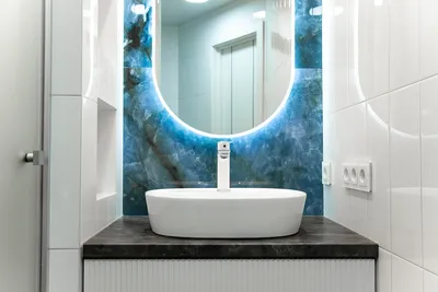 Фото с синим кафелем в ванной: идеи для творческого оформления