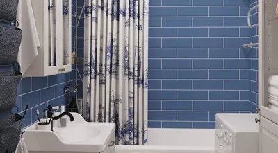 Фото с синим кафелем в ванной в формате png