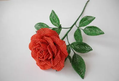 Изображение розы из бисера: шаг за шагом