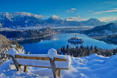 Зимняя красота Словении: Величие горных вершин в JPG