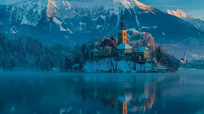 Волшебная зима в Словении: Изображения заснеженной природы