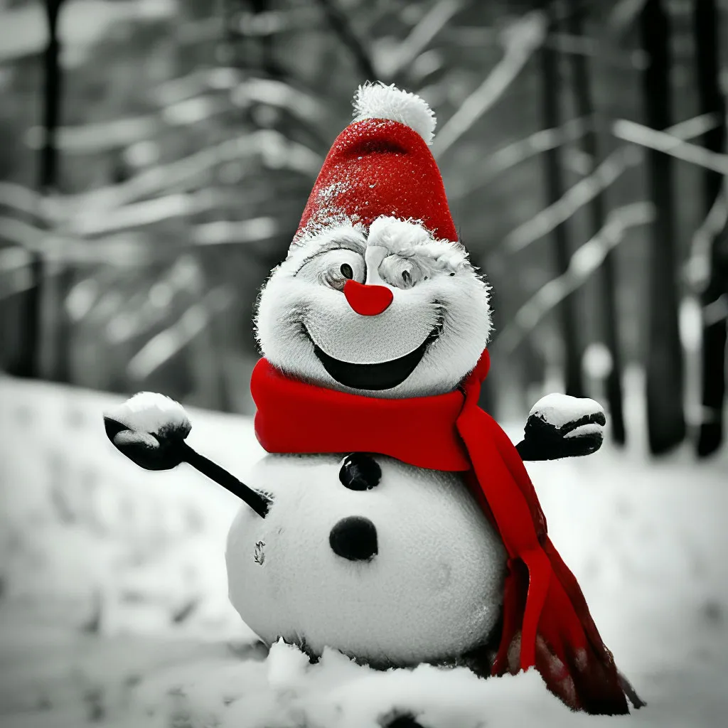 Трафарет улыбающегося снеговика