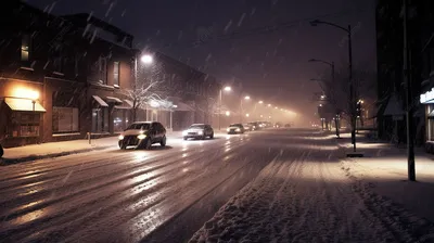 Сказочные пейзажи городских улиц под покровом снега