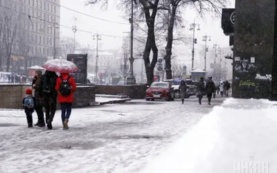 Снег в киеве фотографии