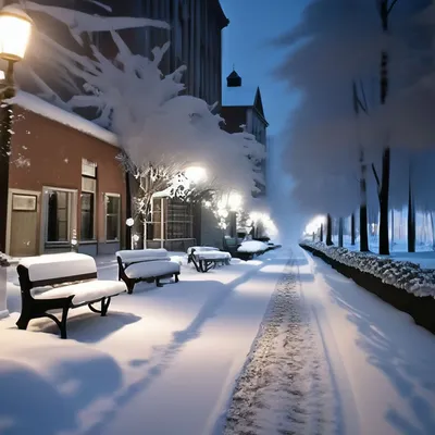 Фото снега на улице в HD качестве