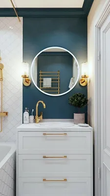 Сочетание плитки и краски в ванной: фото идеи