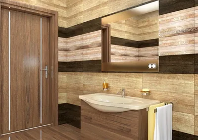 Ванная комната с уникальным сочетанием плитки и краски: фото