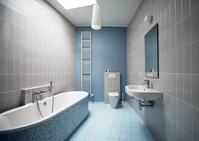 Сочетание плитки и краски в ванной: фото-галерея