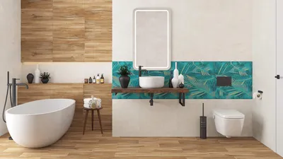 Фотографии ванных комнат с креативным сочетанием плитки и краски