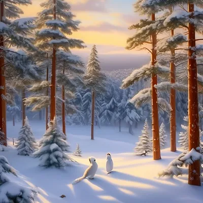 Фото Соснового леса зимой: Изысканная красота в WebP