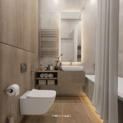 Изображение ванной комнаты с туалетом с подсветкой