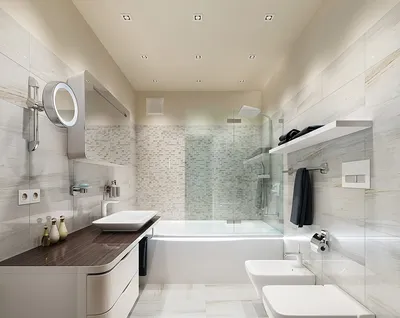 Фотографии современной отделки ванной комнаты